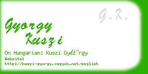 gyorgy kuszi business card